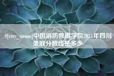泰州中国消防救援学院2021年四川录取分数线是多少
