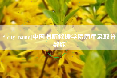 泰州中国消防救援学院历年录取分数线