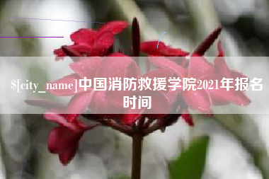 泰州中国消防救援学院2021年报名时间