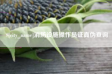 泰州消防设施操作员证真伪查询