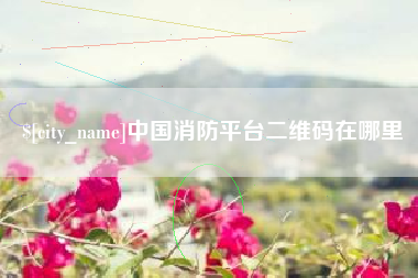 泰州中国消防平台二维码在哪里