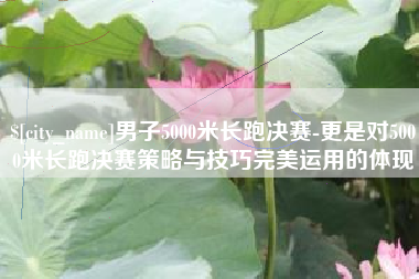 泰州男子5000米长跑决赛-更是对5000米长跑决赛策略与技巧完美运用的体现