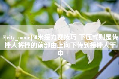 泰州60米接力赛技巧-下压式则是传棒人将棒的前部由上向下传到接棒人手中
