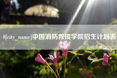 泰州中国消防救援学院招生计划表