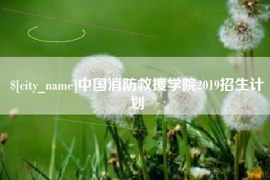 泰州中国消防救援学院2019招生计划